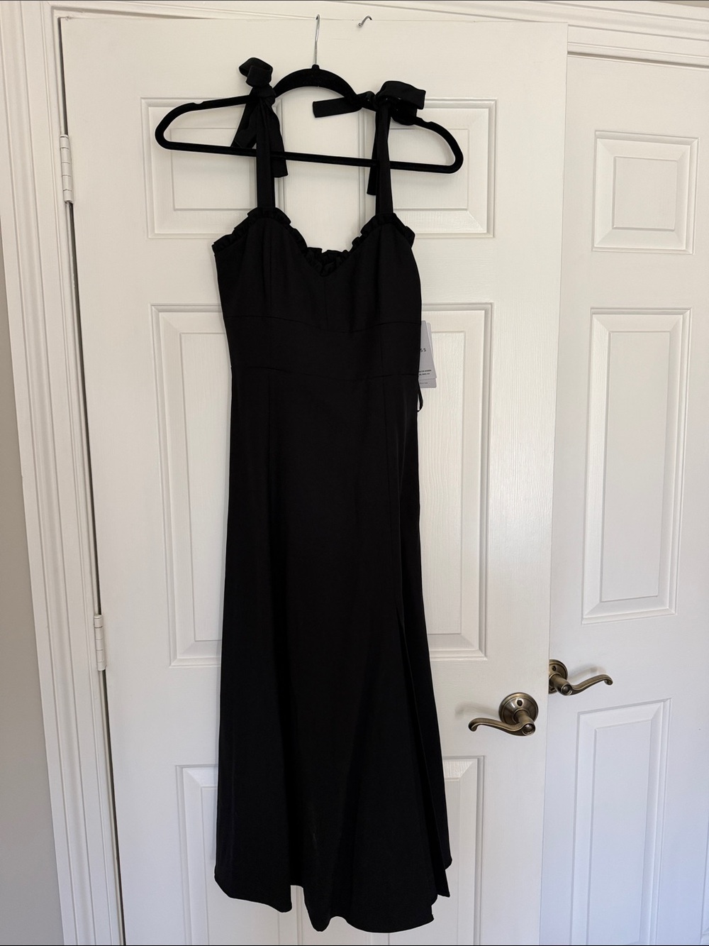 Reiss Black Tie-Shoulder Midi Dress - Picture 5 of 16
